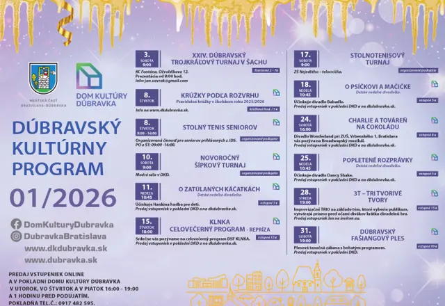 Program v Dúbravke na január 2026