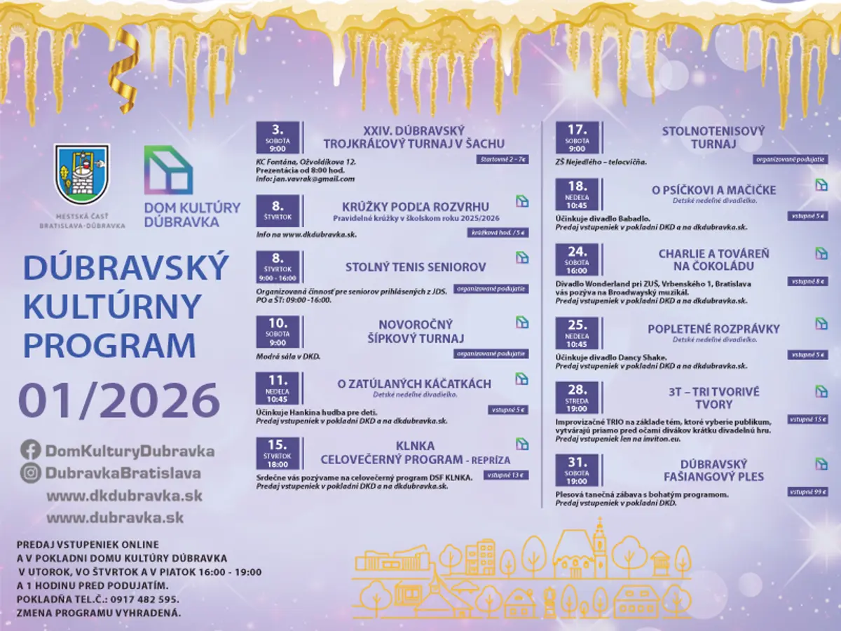 Program v Dúbravke na január 2026